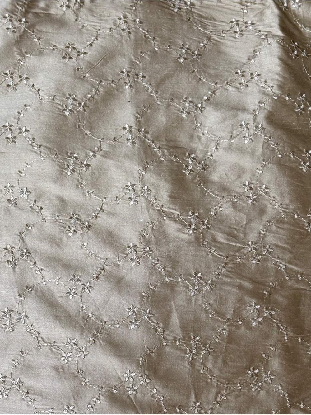 Vintage Kravet Couture embroidered pale gold silk Fabric